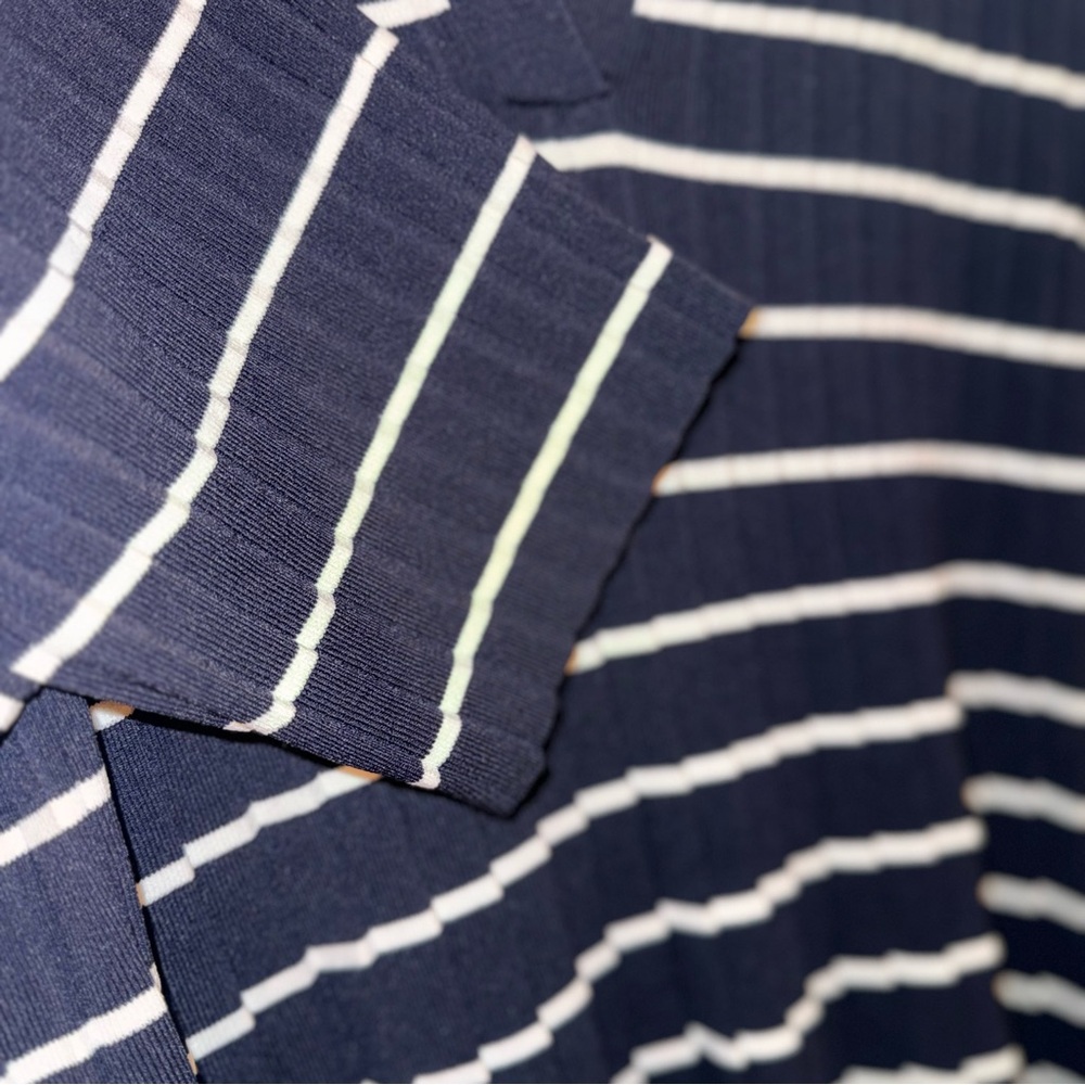SOLD STRIPED KNITTED MINI POLO DRESS - NAVY / STRIPED | COS - Picture 8 of 9